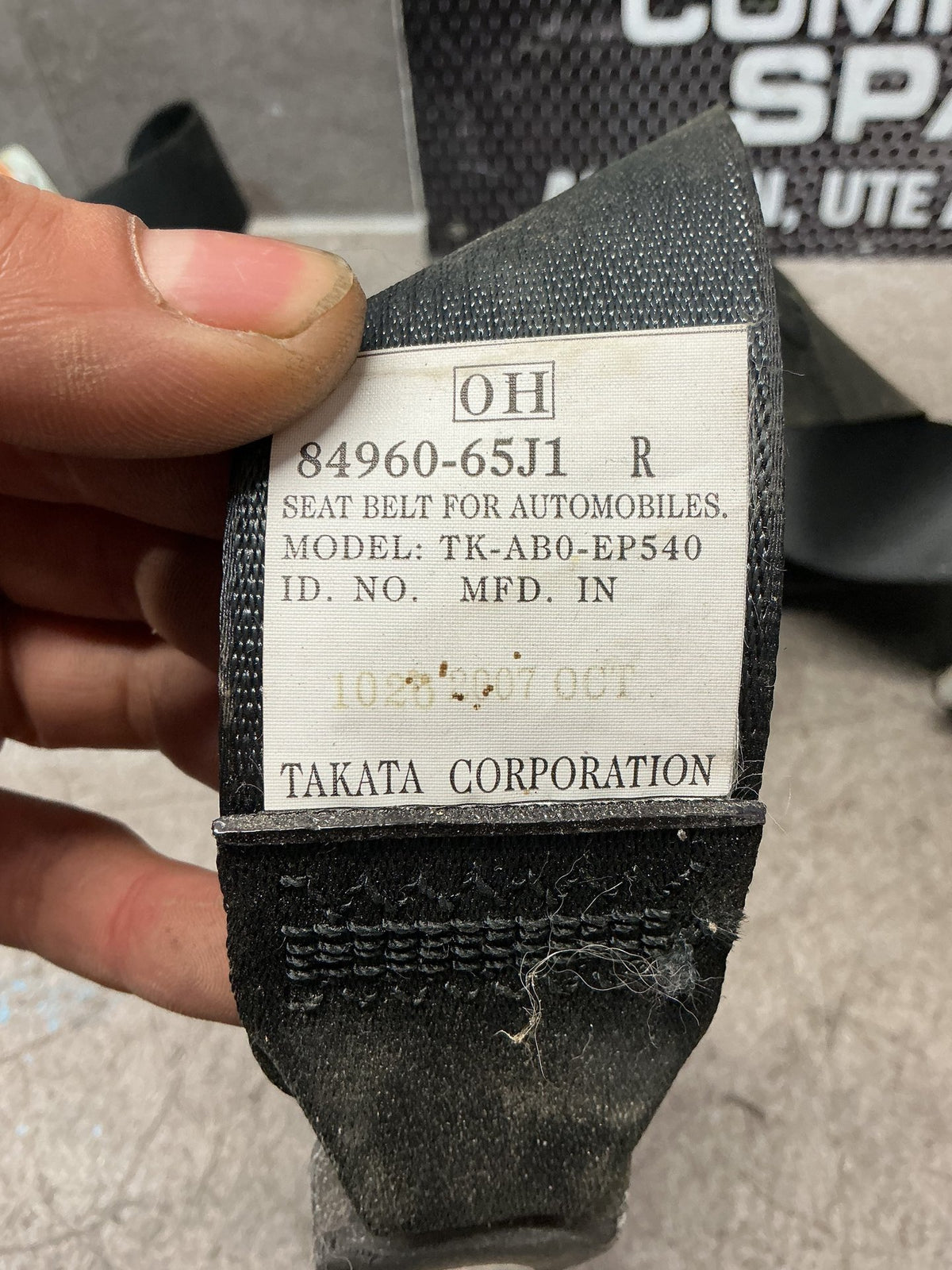 2009-2020 Suzuki Grand Vitara II JT- Right Rear Seat belt- (TAG15933)