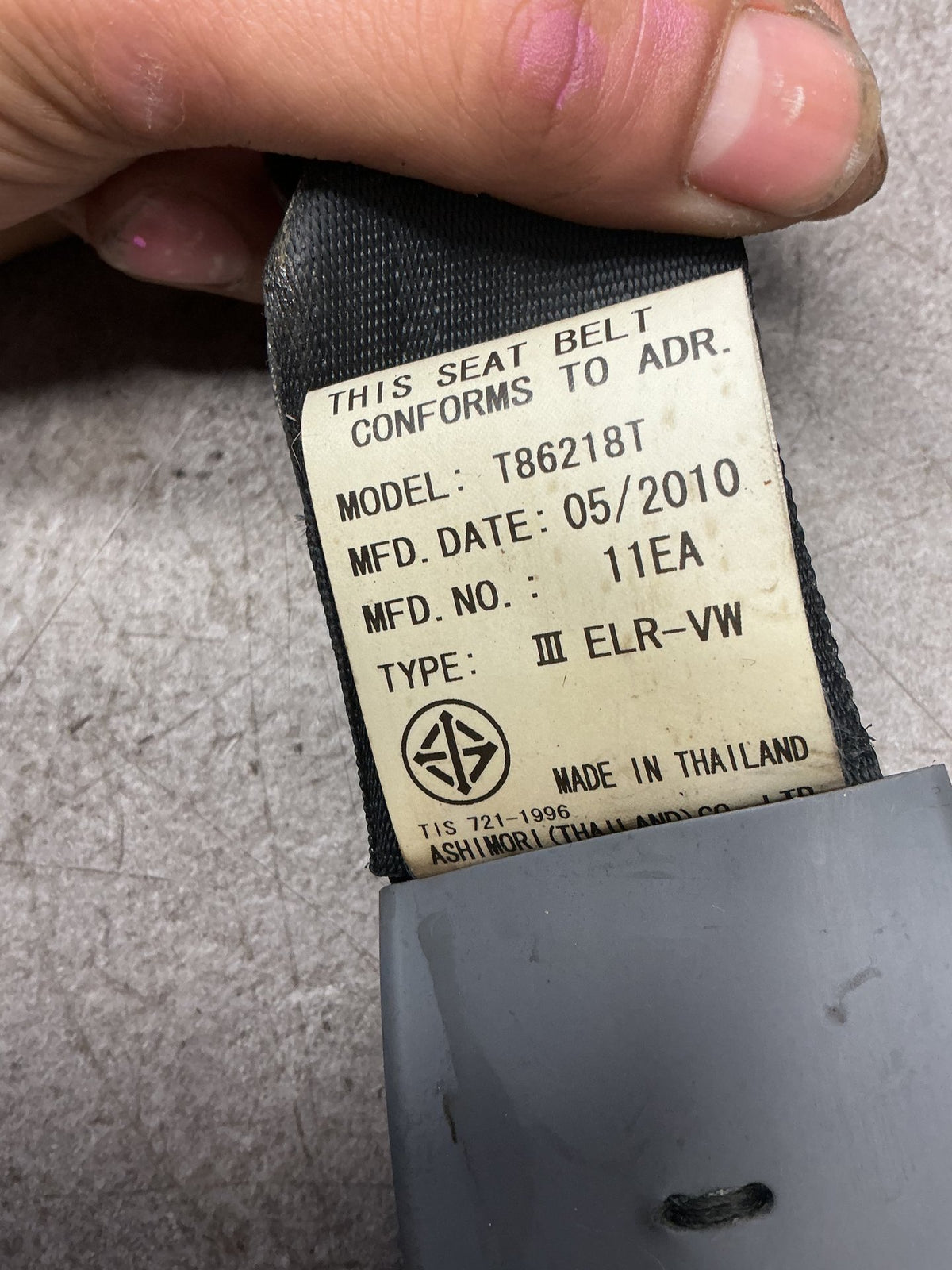 2009-2011 Ford Ranger PK- Right Rear Seat belt- (TAG14276)