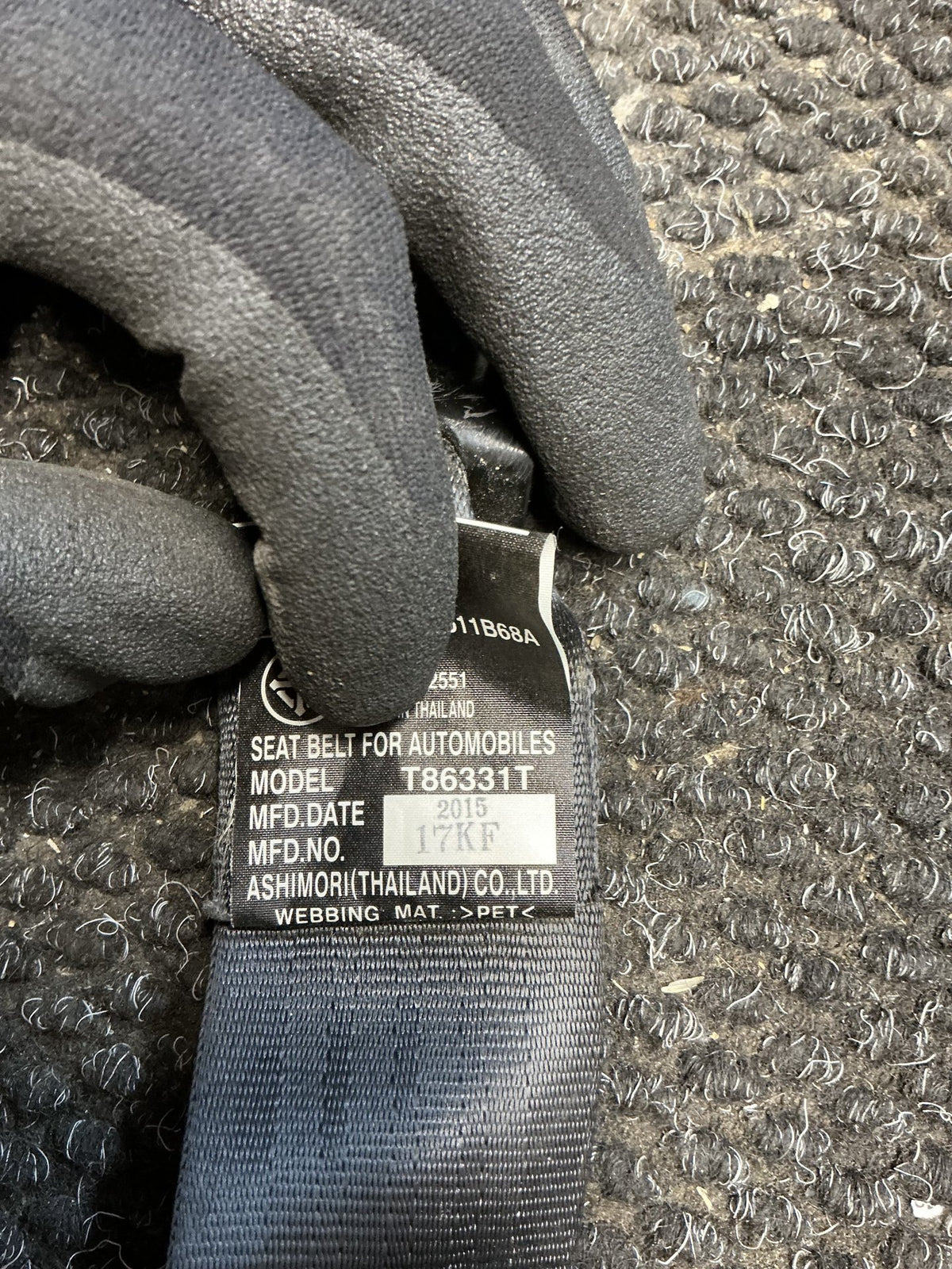 2016 Ford Ranger 9W081- Right Rear Seat belt- (TAG10715)