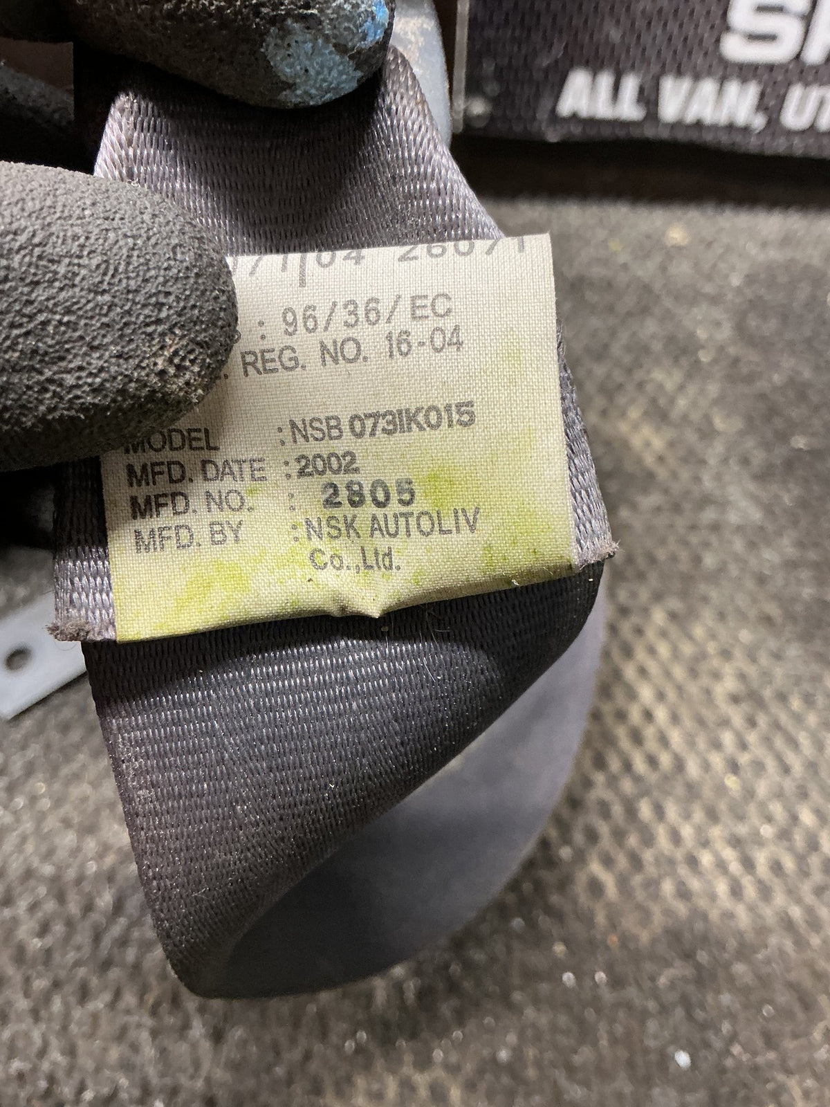 1998-2003 Holden Rodeo TF- Right Rear Seat belt- (TAG11526) PN: NSB073IK015