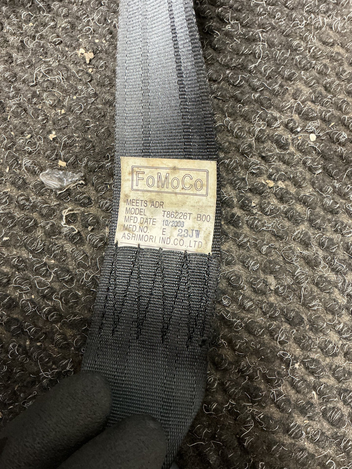 2007 Ford Escape 0W013- Right Rear Seat belt- (TAG10712) PN: T86226T