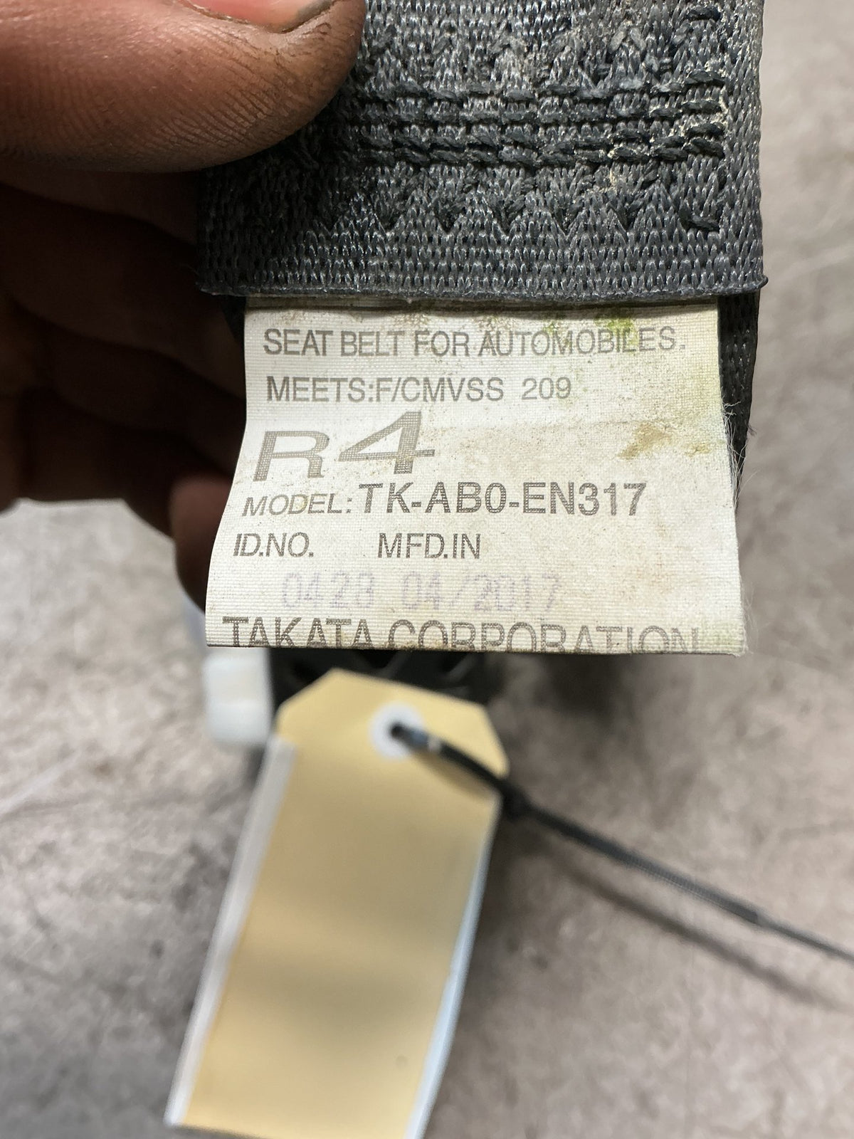 2012-2020 Mitsubishi Outlander GF*W GF GF8 - Left Rear Seat Belt - (TAG18693)