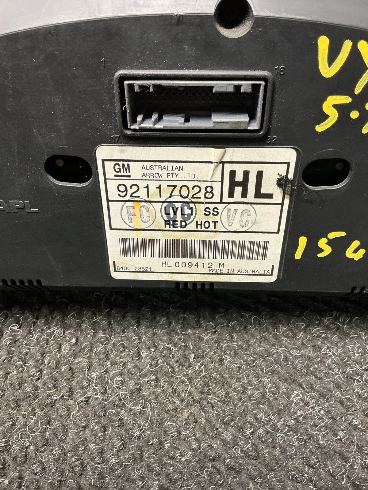 2008 Holden Commodore VY- Instrument Cluster- (TAG10569) PN: 92117028