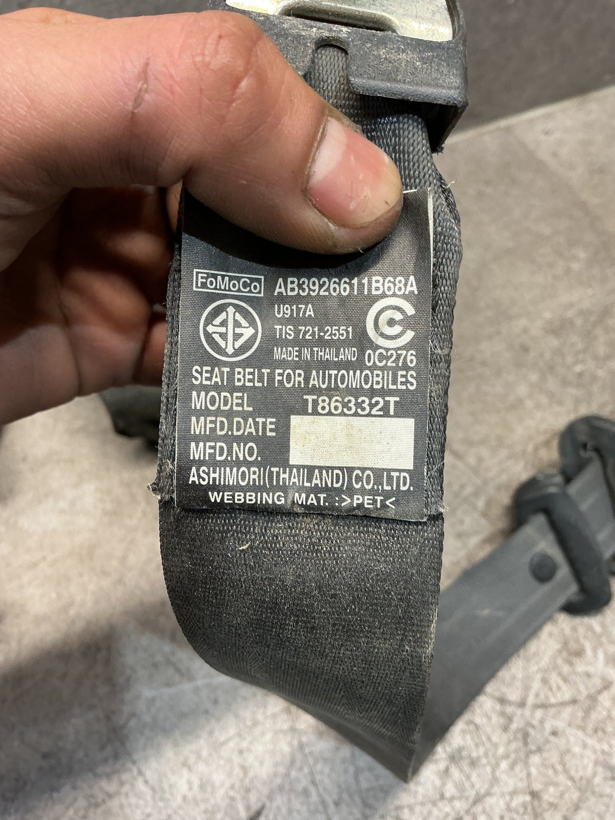 2015-2018 Ford Ranger PXII - Right Rear Seat Belt - (TAG17978)