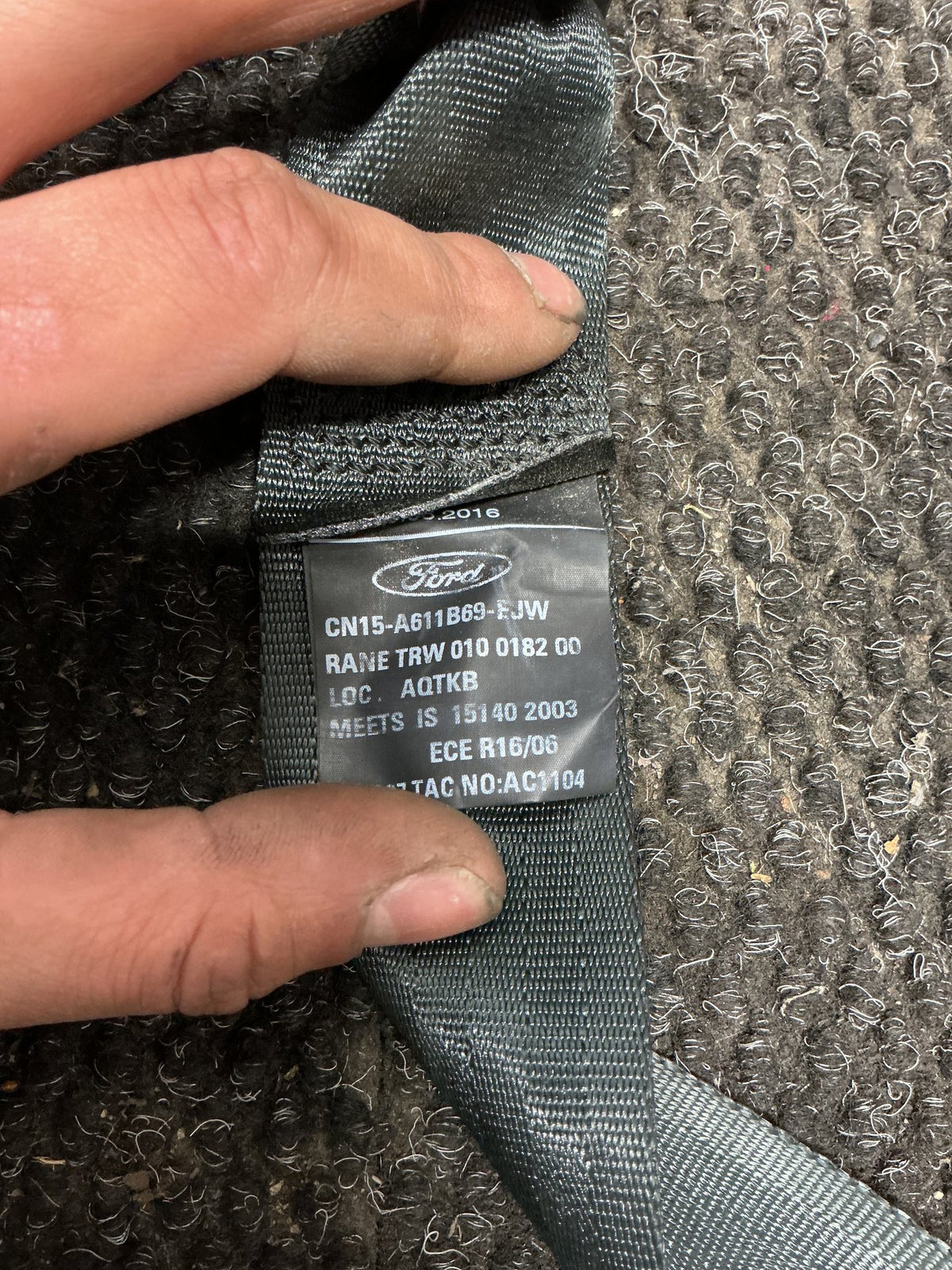2013-2017 Ford EcoSport BK- Left Rear Seat Belt- (TAG10494)