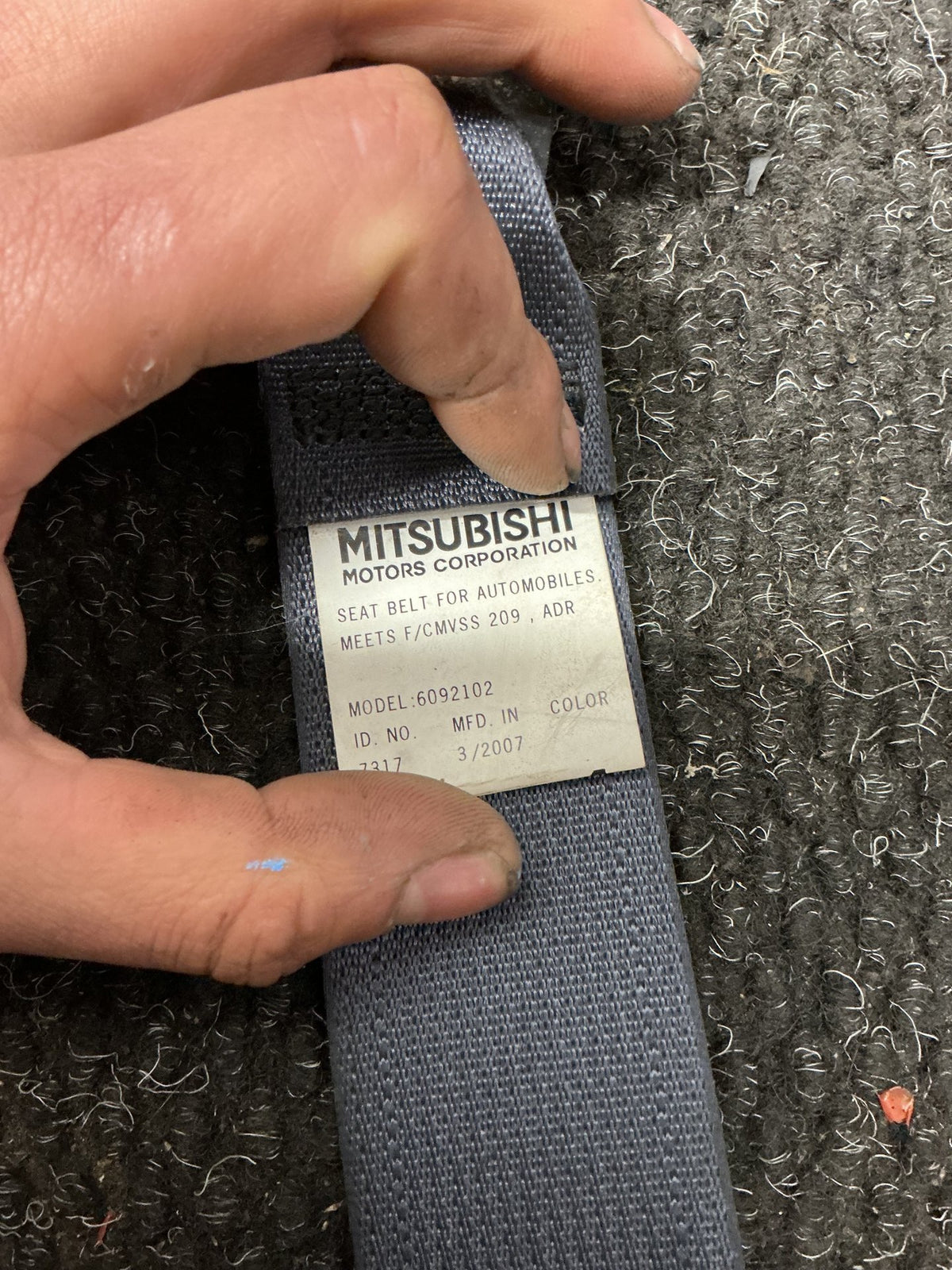 2005-2012 Mitsubishi Outlander II CW*W- Right Rear Seat belt- (TAG10509)