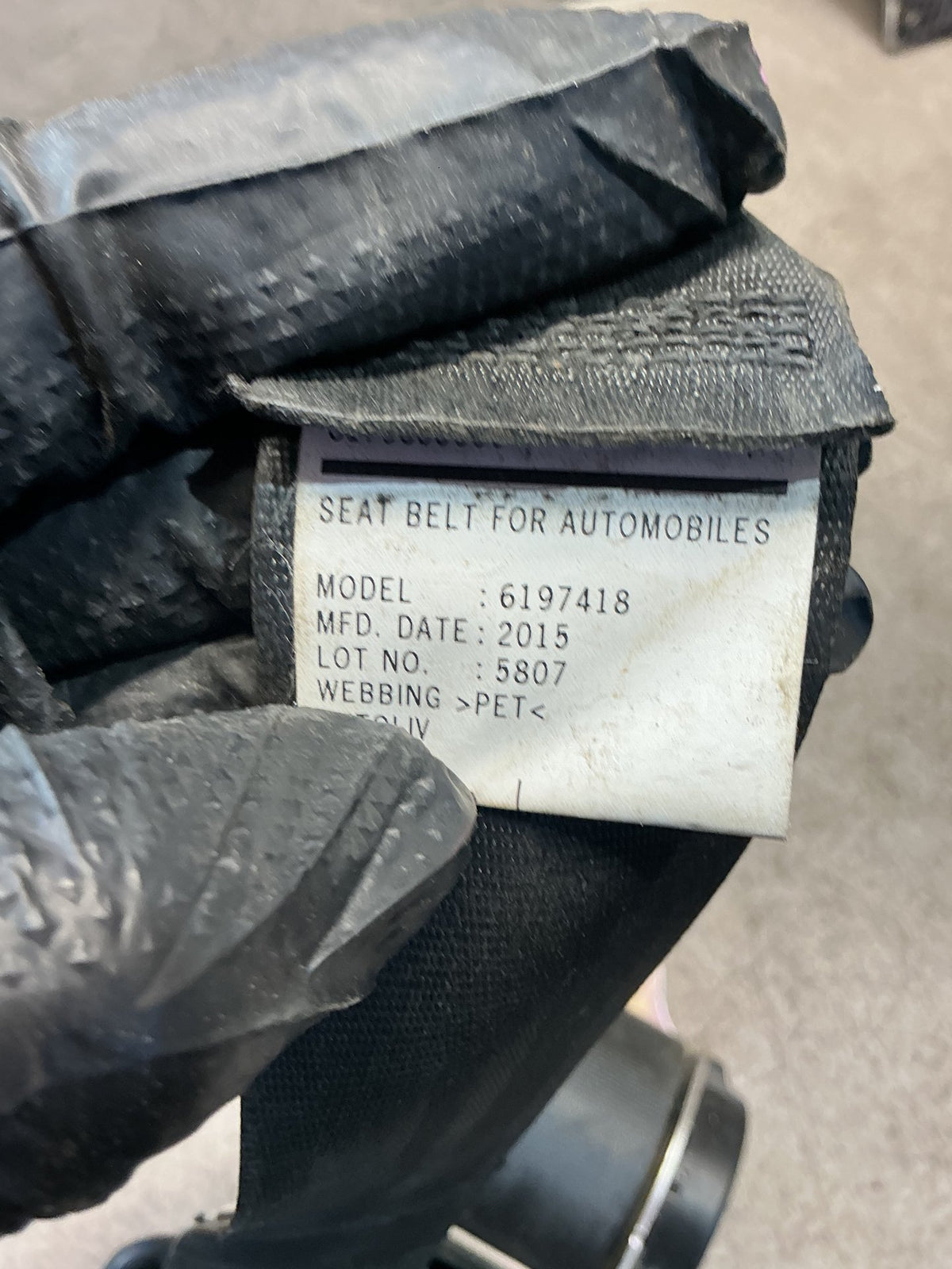 2012-2020 Isuzu D-Max TFS- Right Rear Seat Belt- (TAG16701)