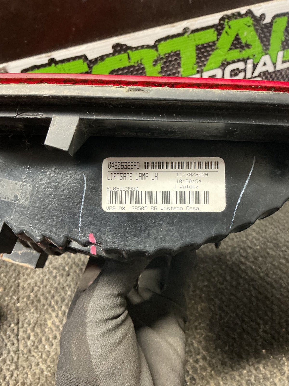 2009-2012 Dodge Journey JC- Left Tailgate Light- (TAG11373)