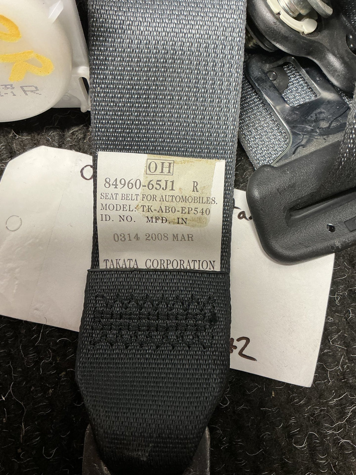 2007 Suzuki Grand Vitara 0W042- Right Rear Seat belt- (TAG10905)