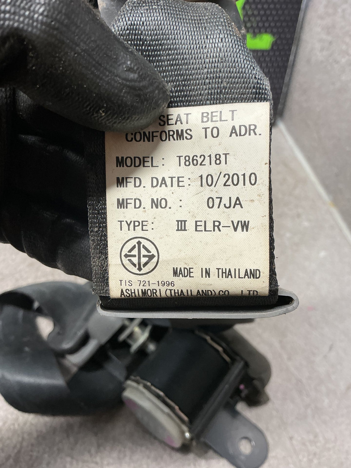 2010 Ford Ranger- Right Rear Seat belt- (TAG15220)