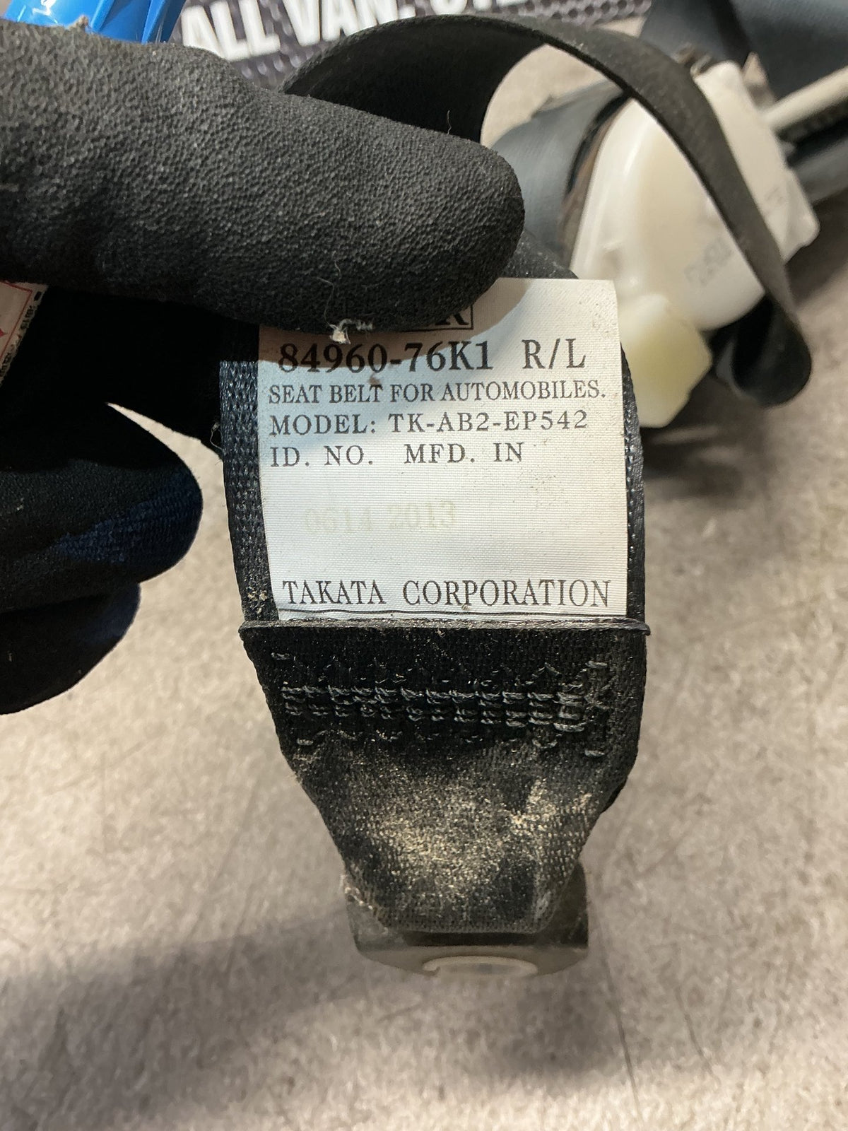 2014 Suzuki Grand Vitara II JT- Right Rear Seat belt- (TAG15914) PN: TK-AB2-EP542
