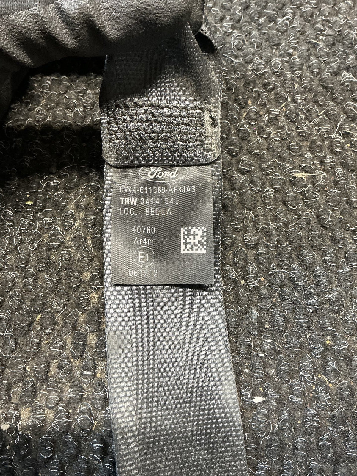2013 Ford Kuga II TF- Right Rear Seat belt- (TAG11046) PN: CV44-611B68-AF