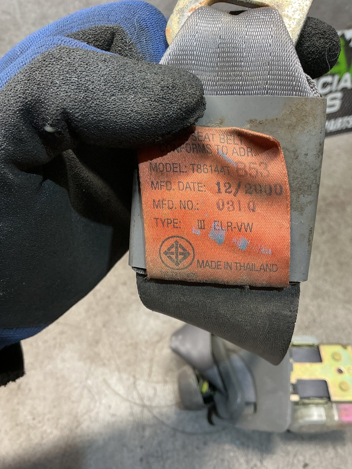 1999-2006 Ford Courier UN- Right Rear Seat belt- (TAG15601)