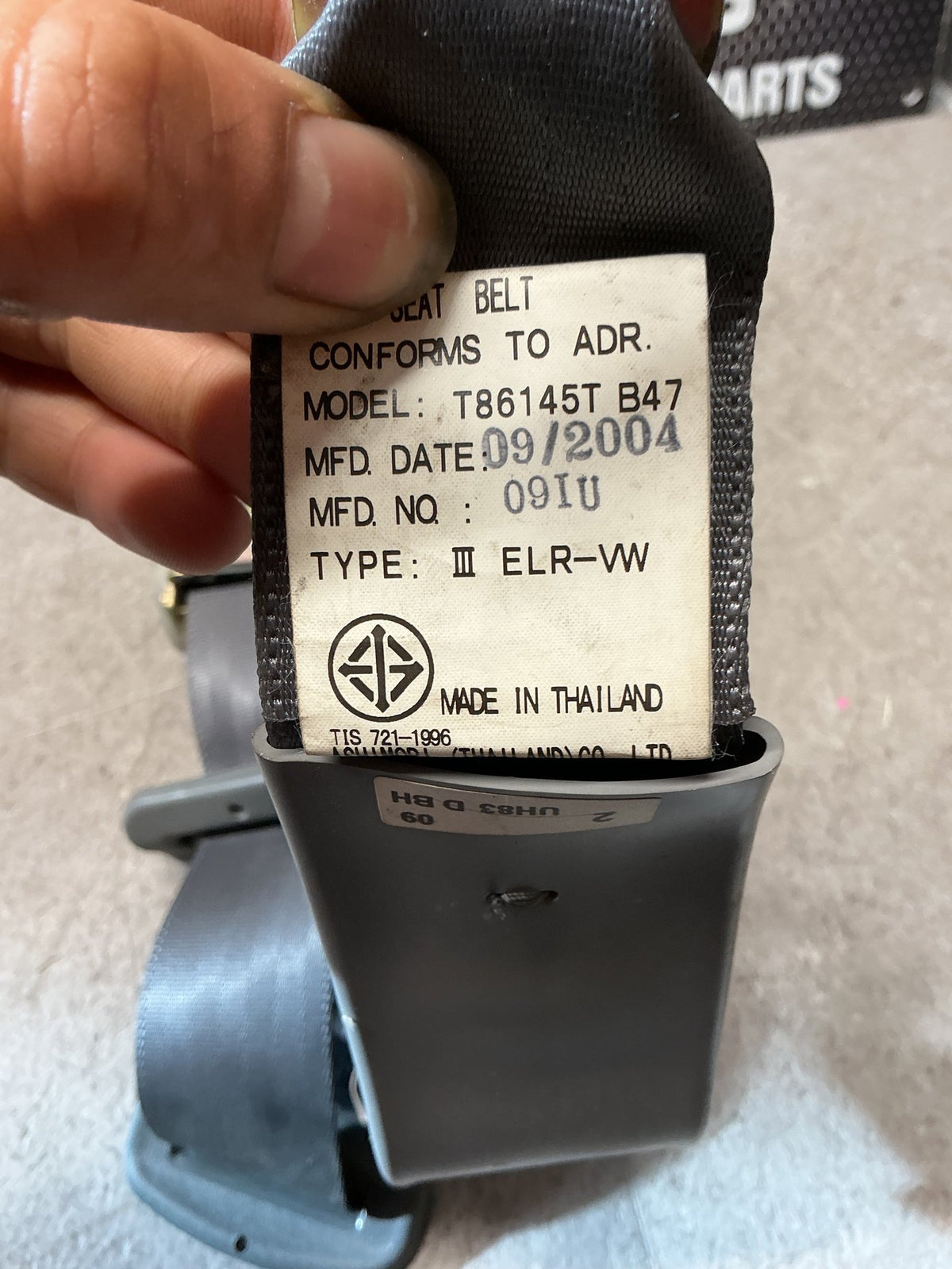 2005 Ford Courier UN- Right Rear Seat belt- (TAG13609)