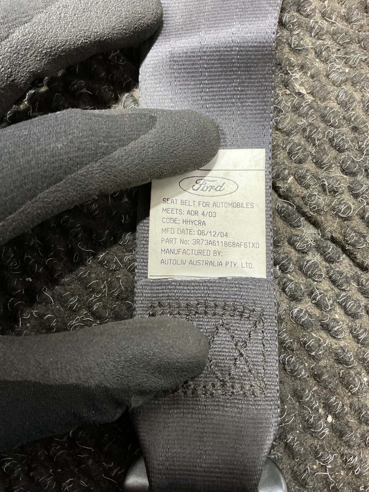 2005 Ford Territory 3W086- Right Rear Seat belt- (TAG10714)