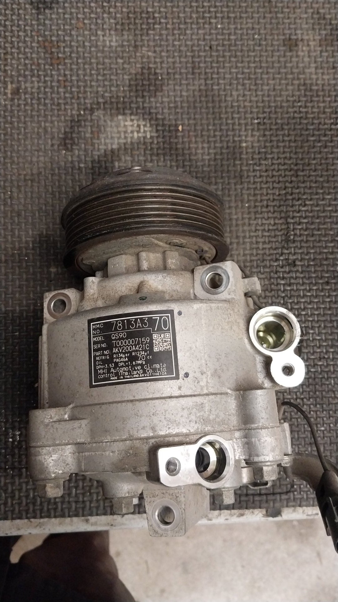 2016 Mitsubishi Outlander III GF*W GF7W- A/C Compressor- (TAG3497) PN: AKV200A421C
