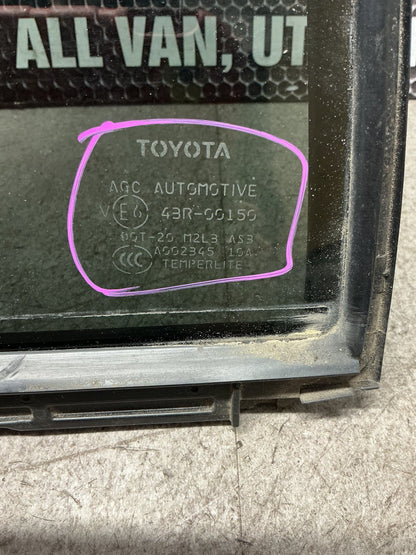 2007-2014 Toyota Highlander U40- Right Rear Quarter Door Glass- (TAG15298)