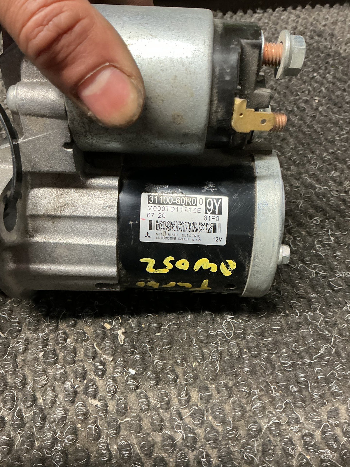 2016 Suzuki Vitara 0W052- Starter Motor- (TAG10754) PN: 31100-60R0