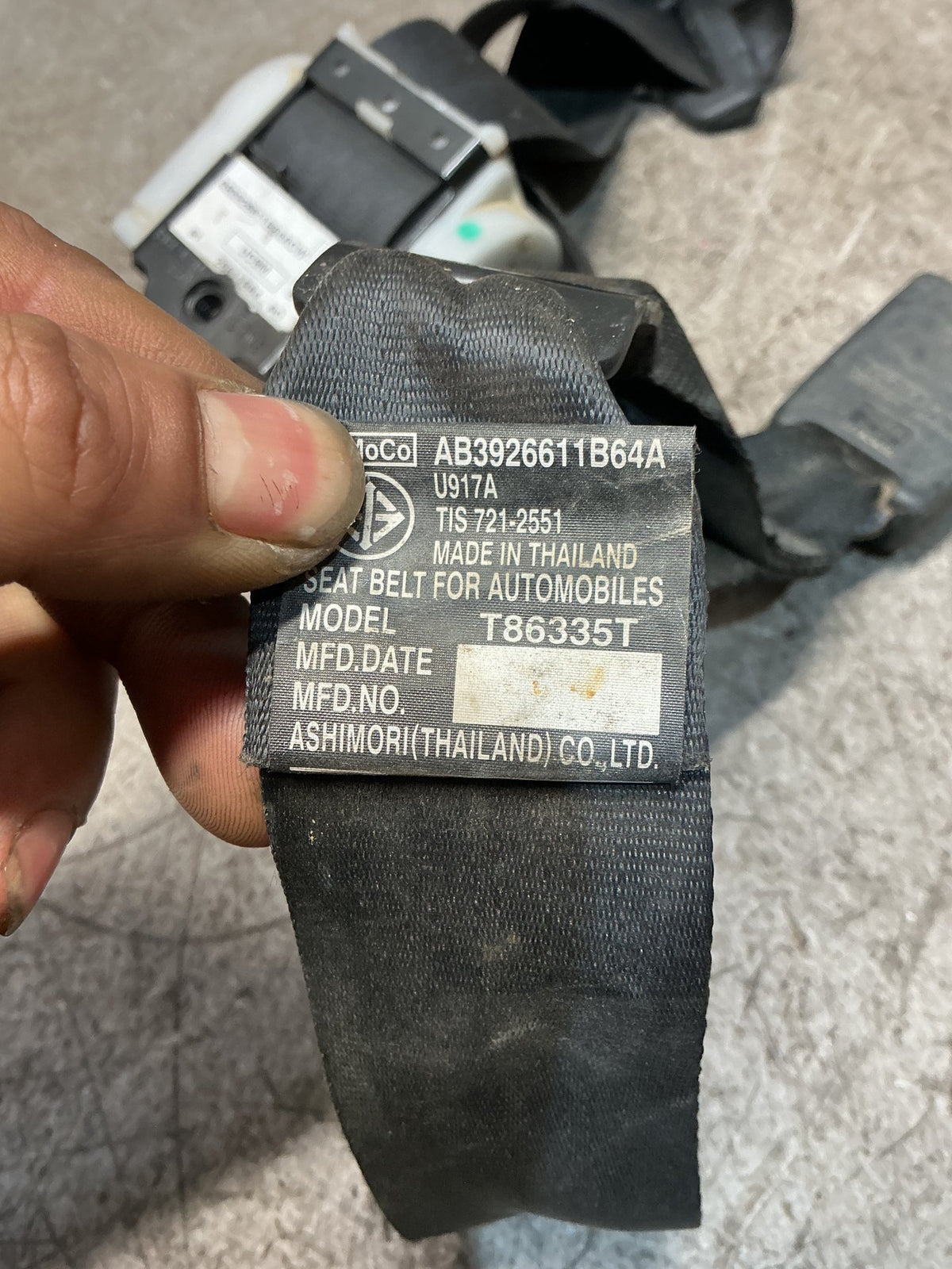 2011-2015 Ford Ranger PXI - Left Rear Seat Belt - (TAG17703)