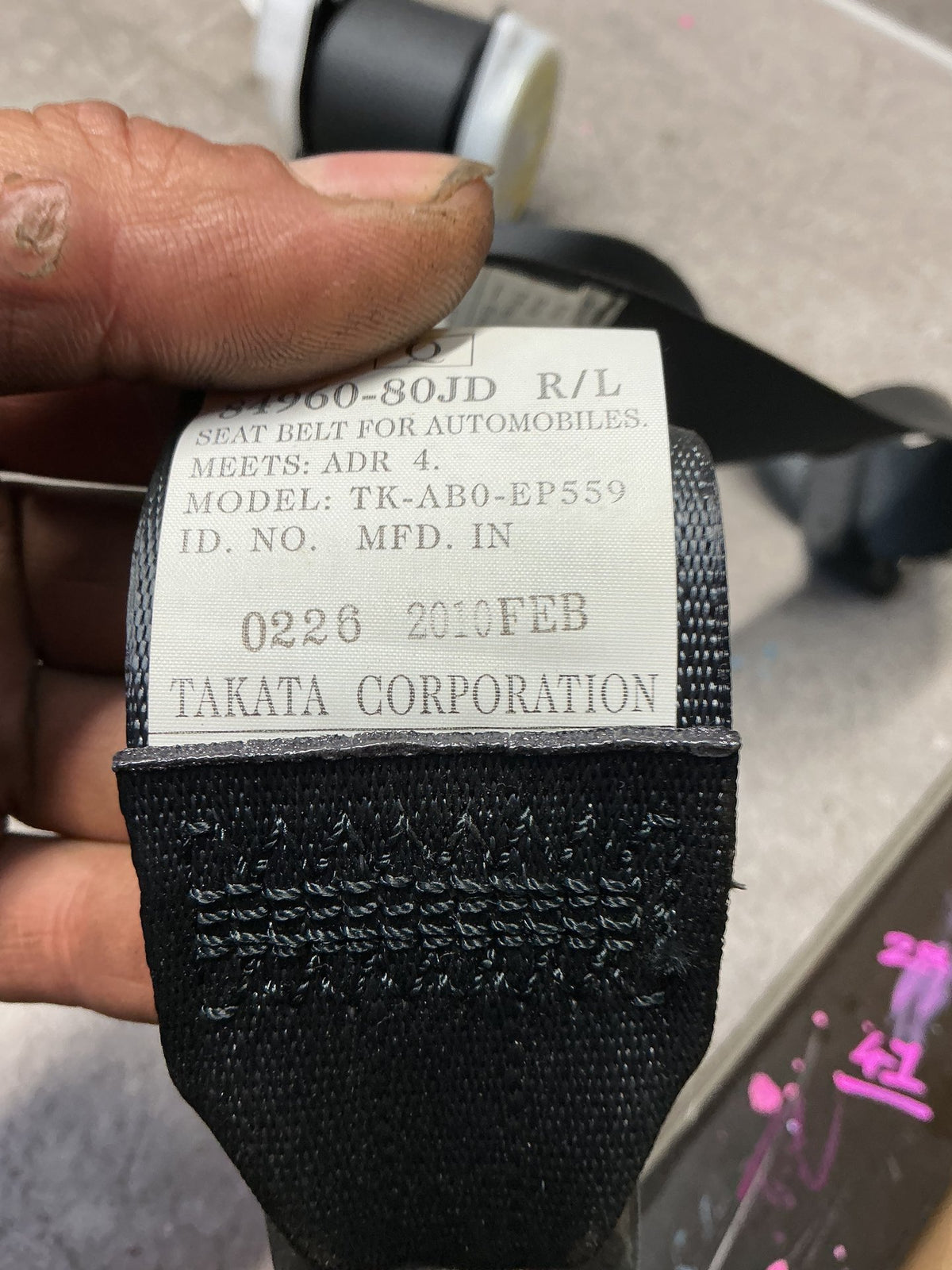 2010 Suzuki SX4 7W061- Left Rear Seat Belt- (TAG13587)