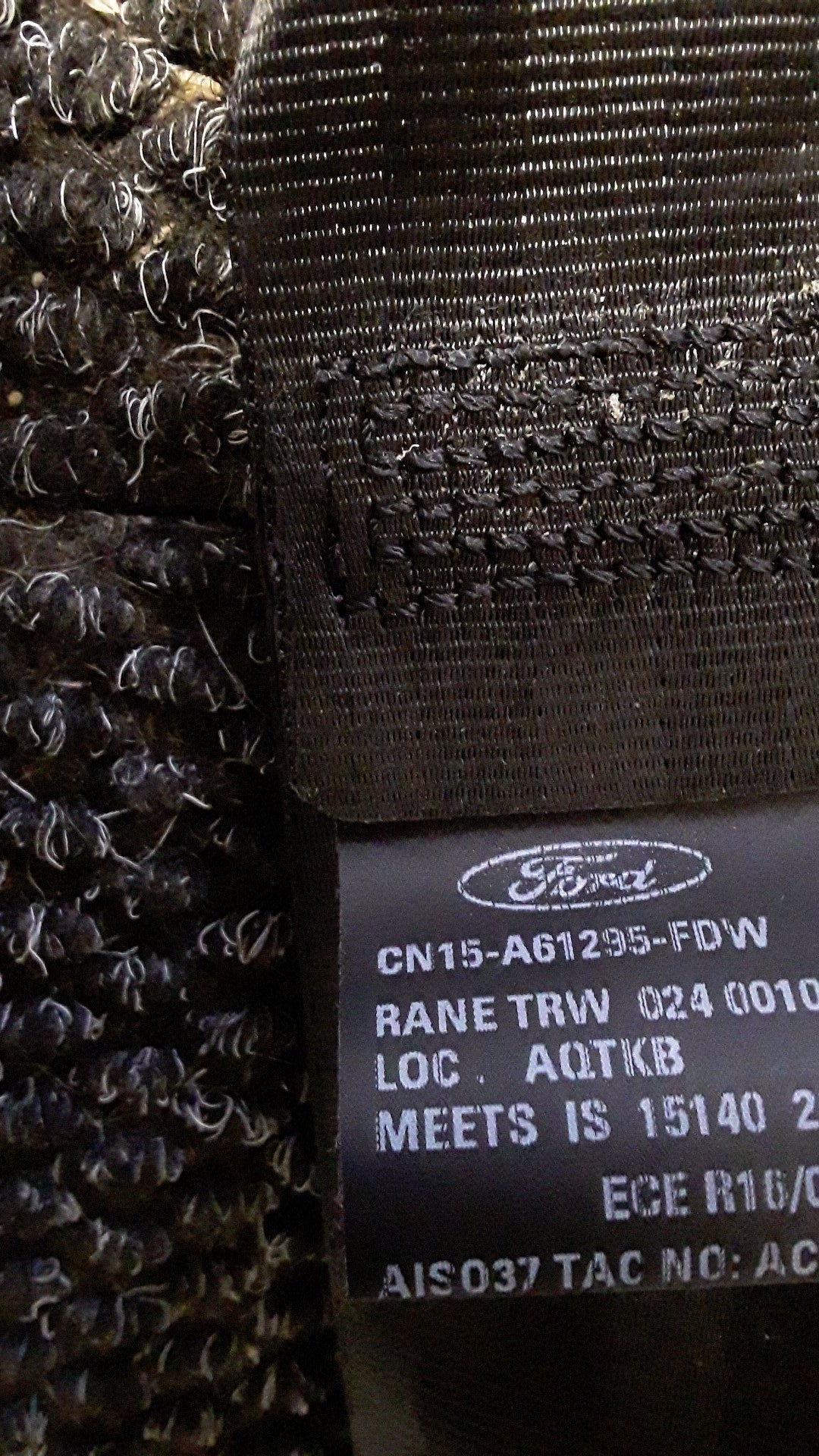 2015 Ford EcoSport TITANIUM 1.5- Left Front Seat Belt- (TAG6629) PN: CN15-A61295-FDW