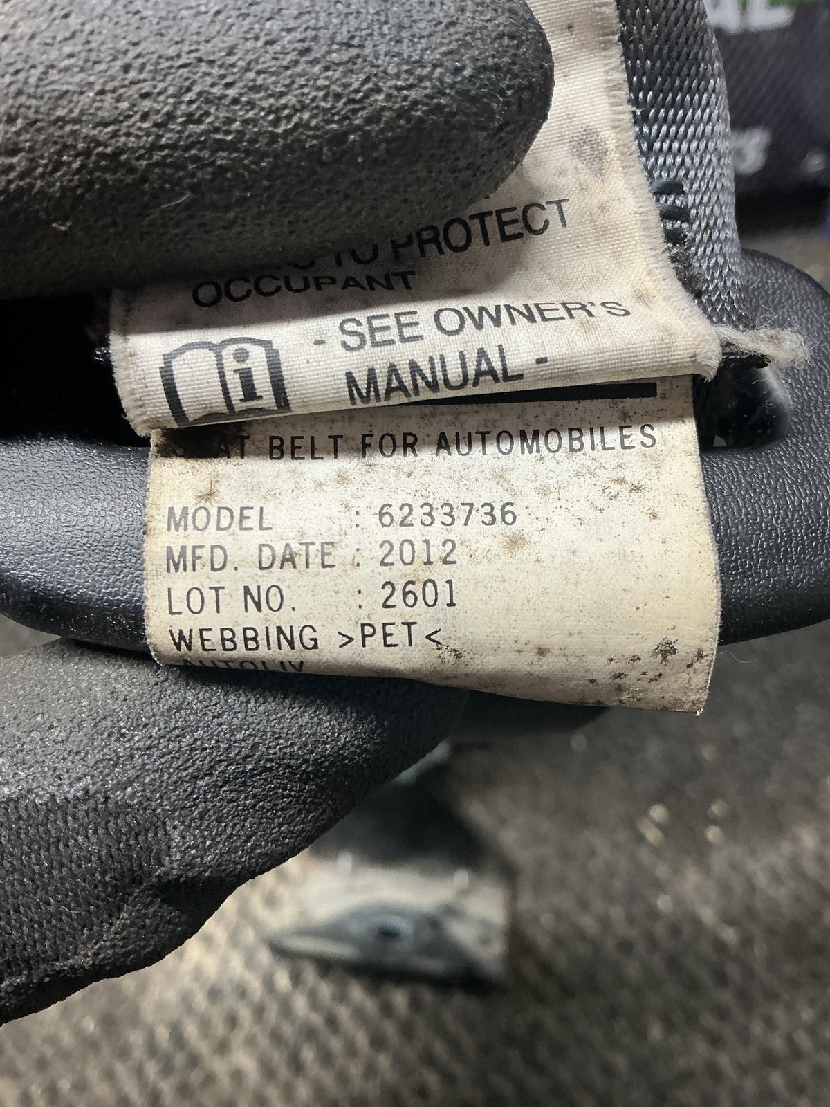 2012-2013 Holden Colorado RG- Rear Centre Seat Belt- (TAG11309)