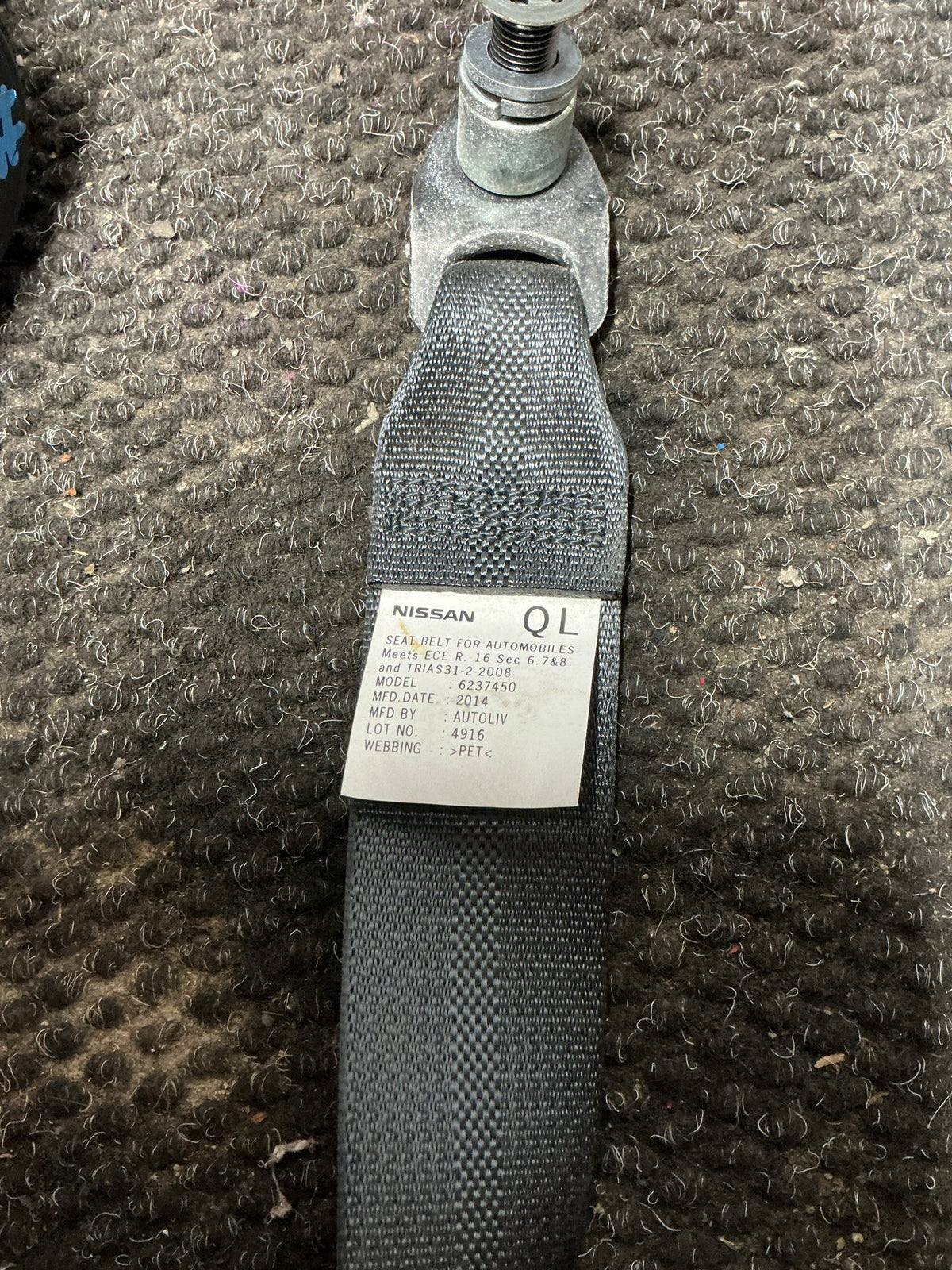 2013-2016 Nissan Serena C26- Left Rear Seat Belt- (TAG9543)