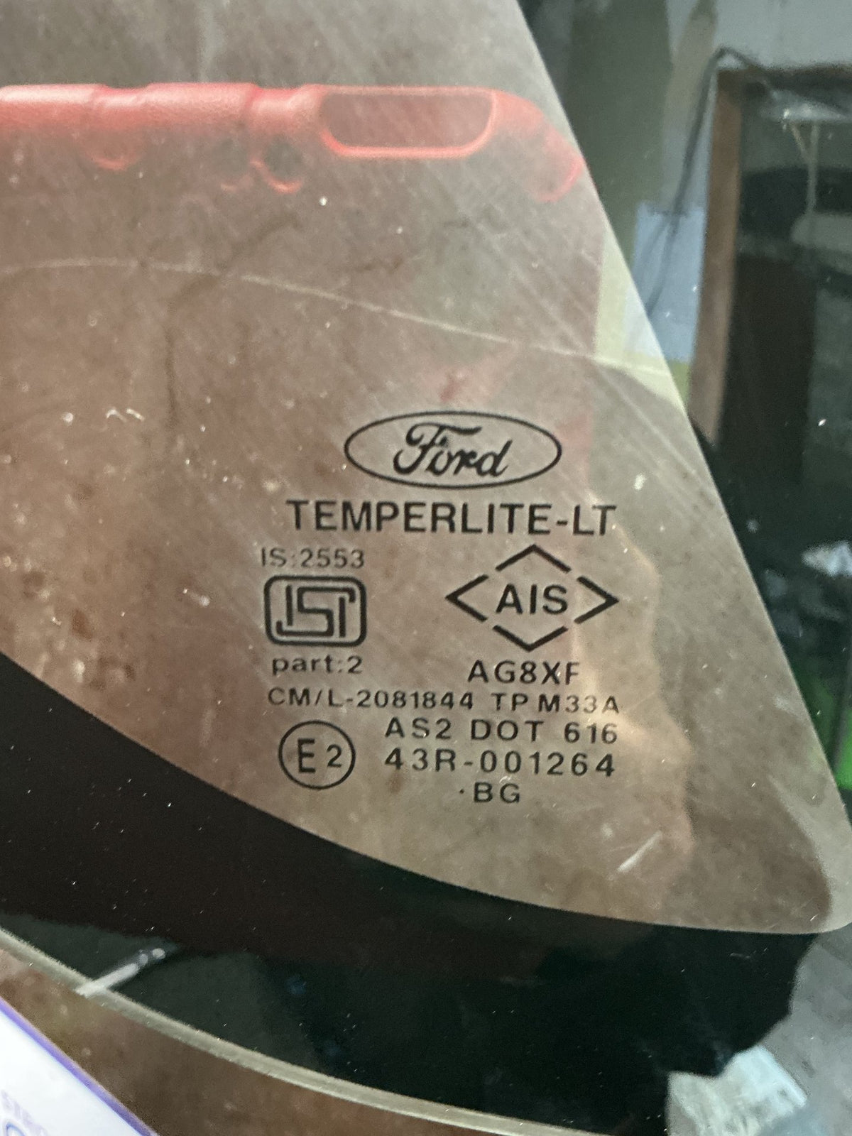 2016 Ford EcoSport BK- Left Rear Quarter Door Glass- (TAG10425) PN: M33A