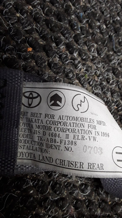 1996-2000 Toyota Land Cruiser J90 KZJ95- Left Rear 3RD Row Seat Belt- (TAG6140)