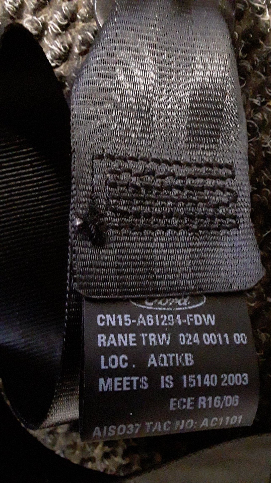 2015 Ford EcoSport TITANIUM 1.5P/6AT/SW- Right Front Seat Belt- (TAG6628)