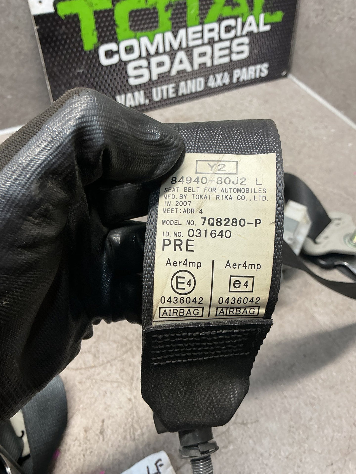 2007 Suzuki SX4 7W121- Left Front Seat Belt- (TAG14333) PN: 7Q8280-P