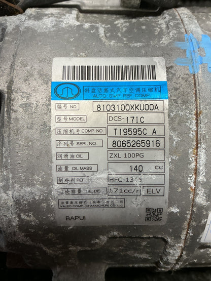 2017-2019 Haval H6- A/C Compressor- (TAG10090)