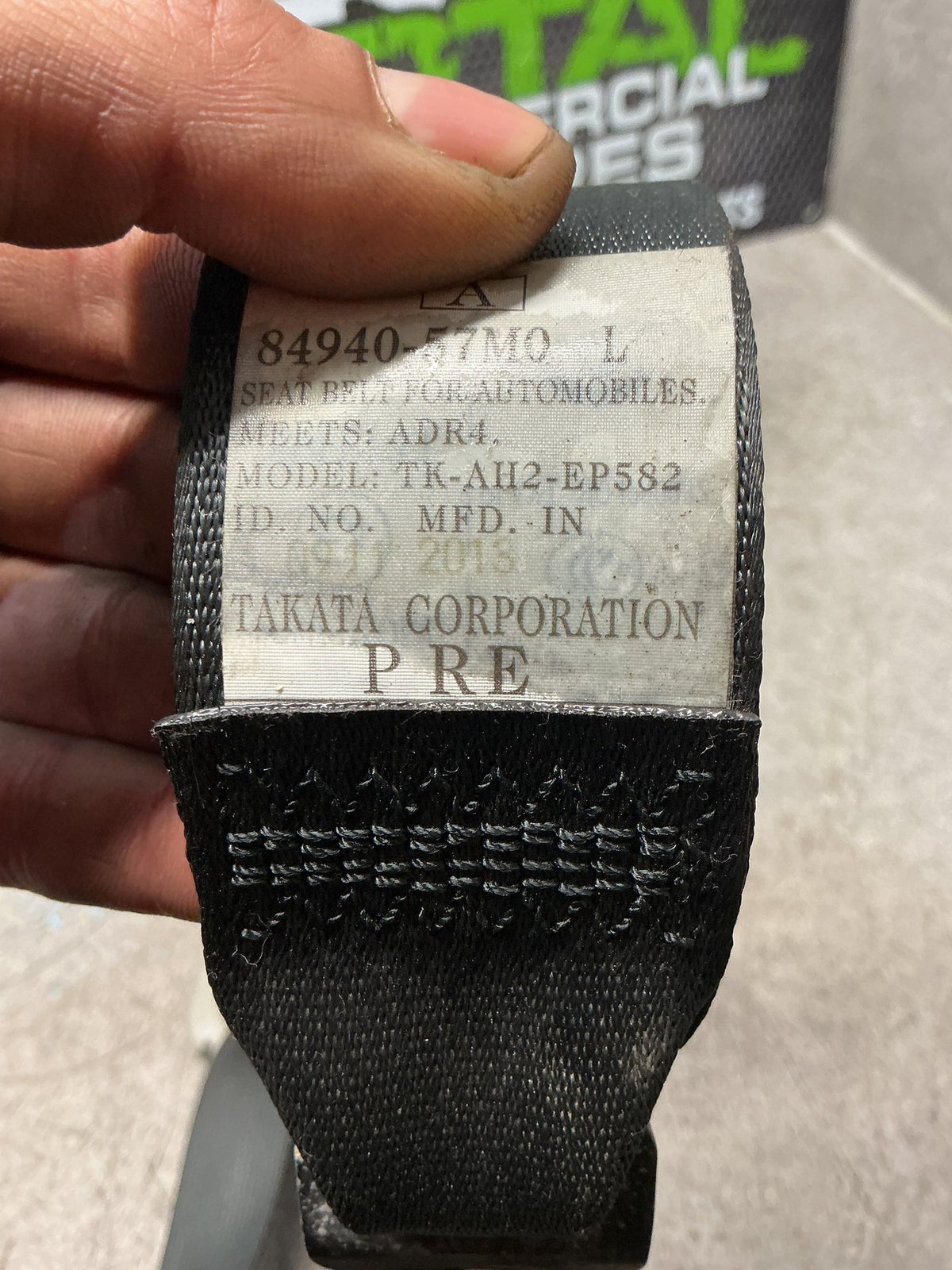 2013 Suzuki Jimny SN- Left Front Seat Belt- (TAG16161) PN: 84940-57M0