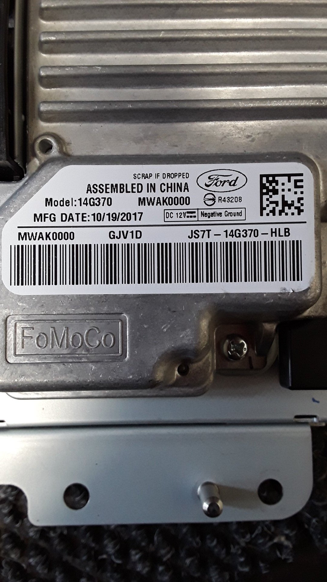 2018 Ford Ranger XLT DOUBLE CAB- Dash Display Unit- (TAG5267)