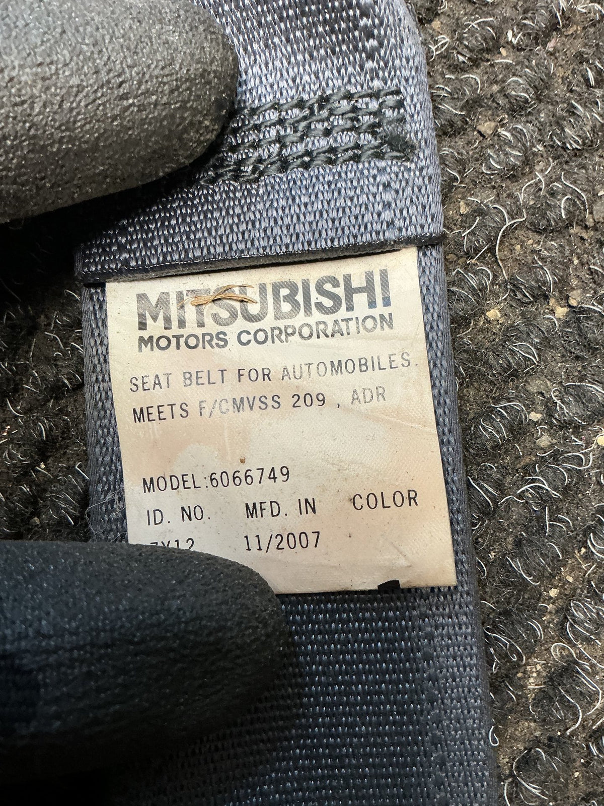 Left Rear Seat Belt- (TAG11612), 6066749, 2008, Mitsubishi, Outlander, II CW*W