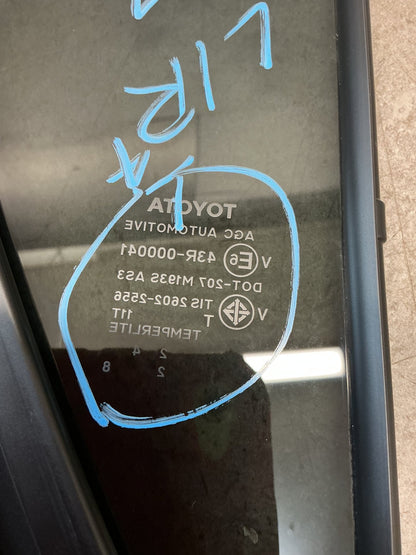 2017 Toyota Hilux SR5- Left Rear Quarter Door Glass- (TAG13781)