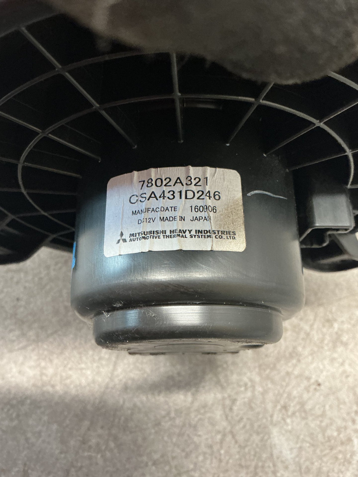 2016 Mitsubishi Outlander III GF*W GF7W- Heater Fan Motor- (TAG15945) PN: 7802A321