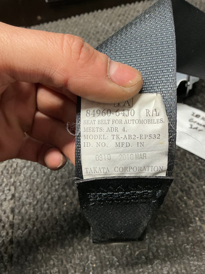 2010 Suzuki Grand Vitara 7W100- Left Rear Seat Belt- (TAG10908)