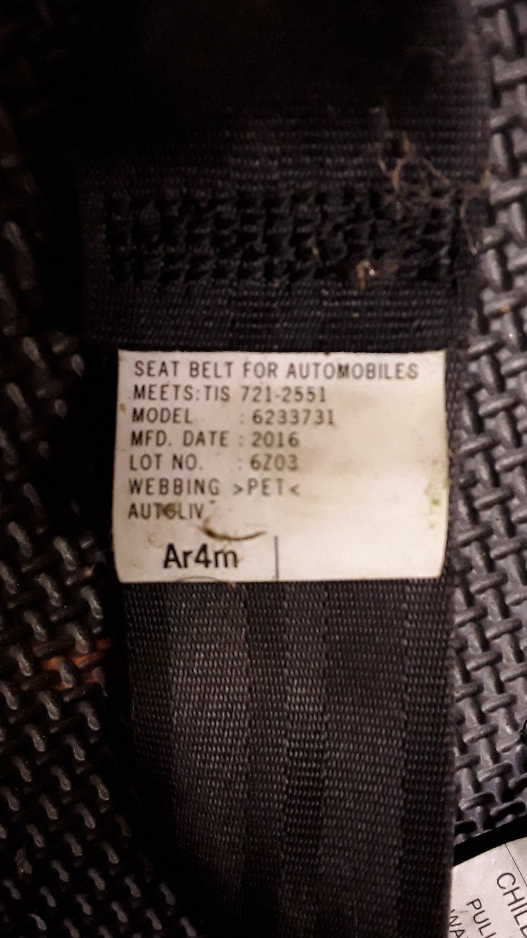 2017 Holden Colorado RG- Left Rear Seat Belt- (TAG460)