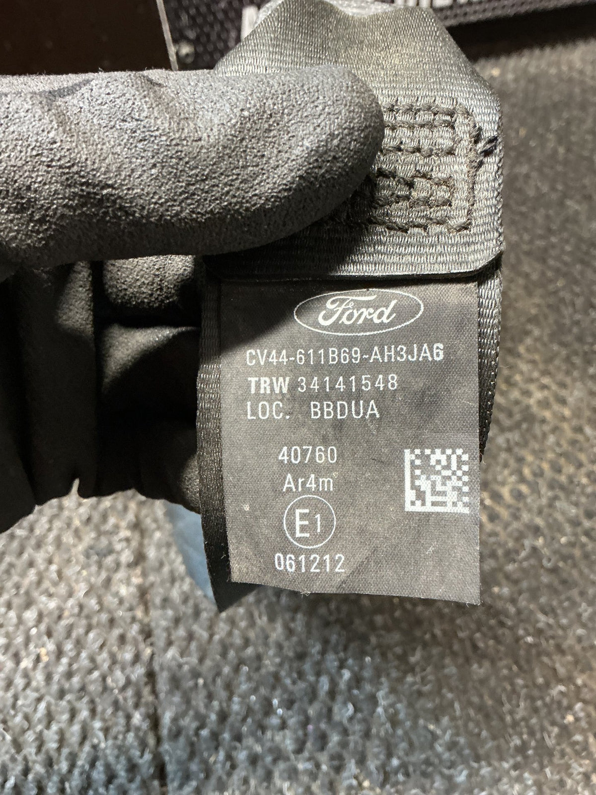 2015 Ford Kuga II TF- Left Rear Seat Belt- (TAG11633) PN: CV44-611B69-AH3JA6
