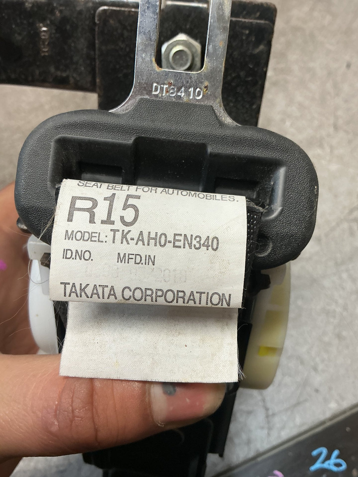 2012-2020 Mitsubishi Outlander GF*W GF GF8 - Rear Centre Seat Belt - (TAG18755)