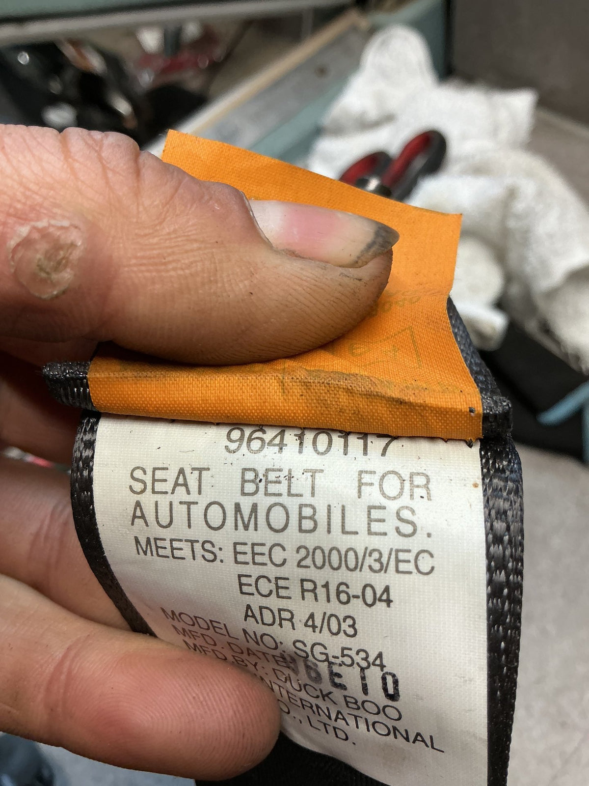 2007 Holden Barina 8W010- Left Front Seat Belt- (TAG13597)