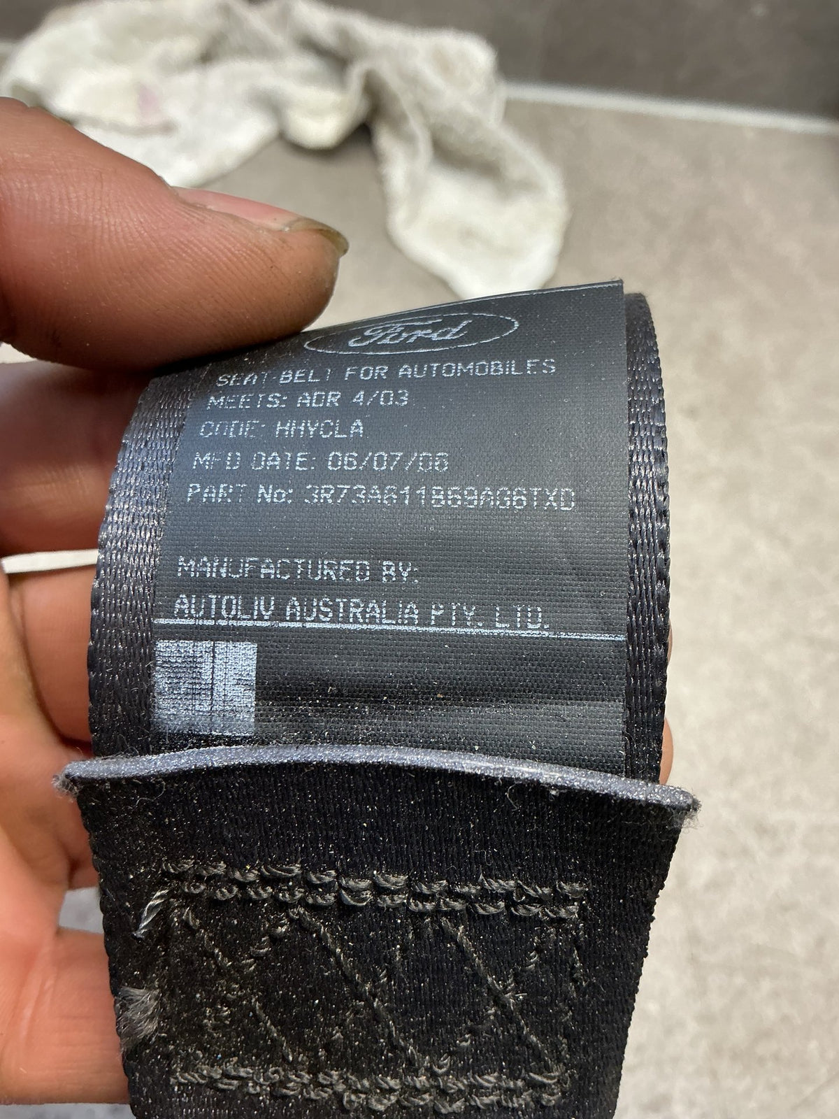 2006 Ford Territory 9W109- Left Rear Seat Belt- (TAG13622) PN: 3R73A611B69AG6TXD