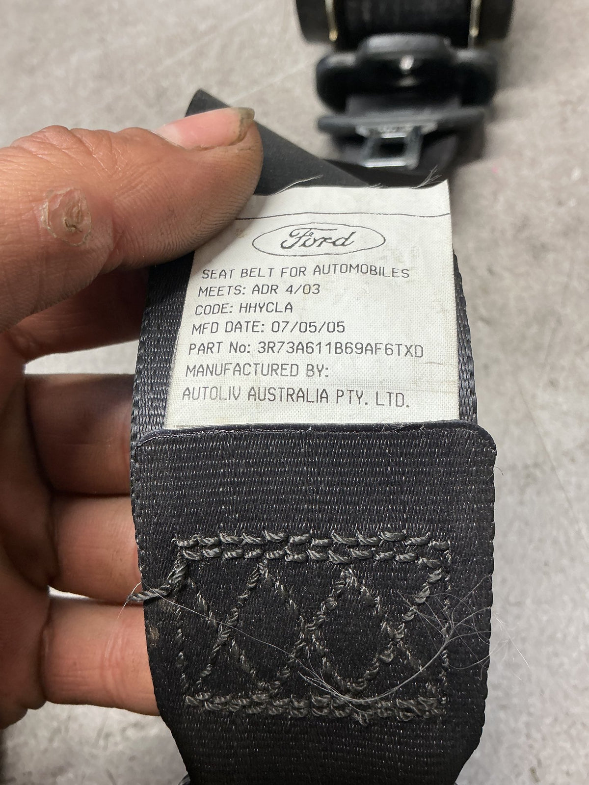 2004 Ford Territory 7W101- Left Rear Seat Belt- (TAG13583) PN: 3R73-A611B69-AF