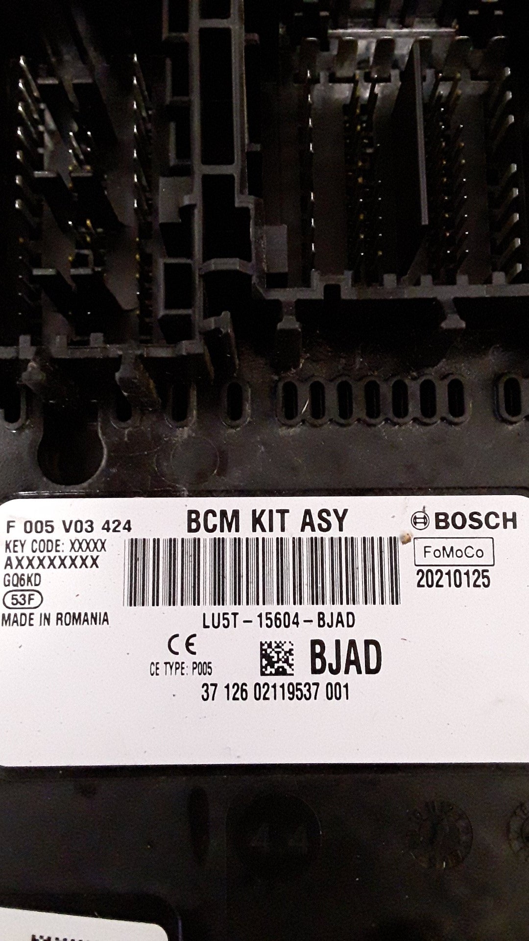2021 Ford Puma ST-LINE 1.0P/7AT- Body Control Module- (TAG6549) PN: LU5T-15604-BJAD