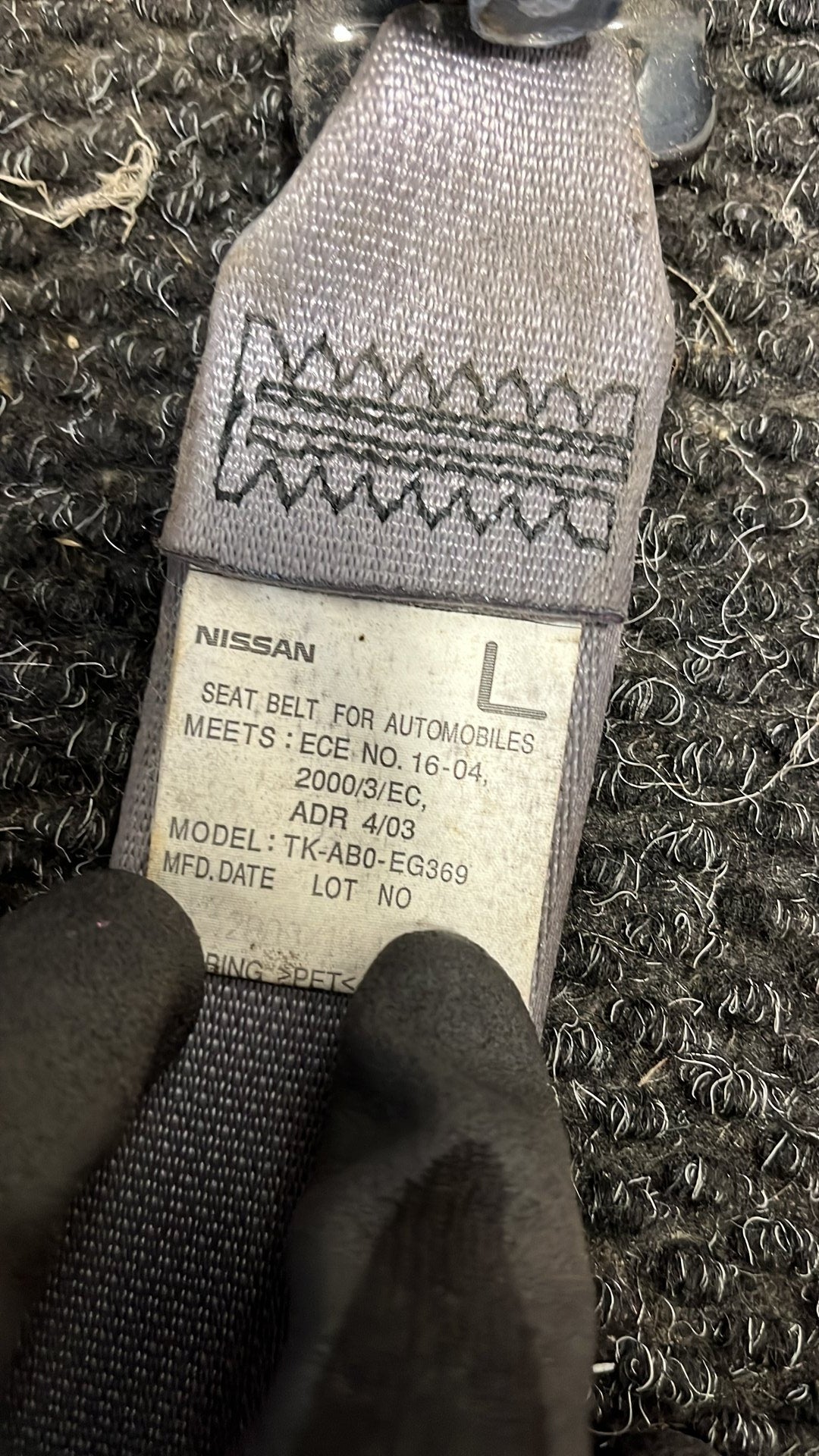 2009-2015 Nissan Navara D22- Left Rear Seat Belt- (TAG6918)